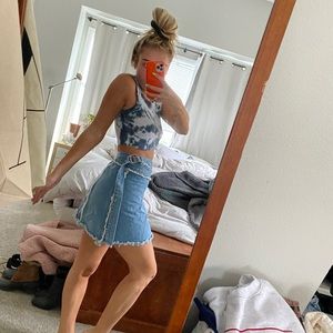 WRAP DENIM SKIRT